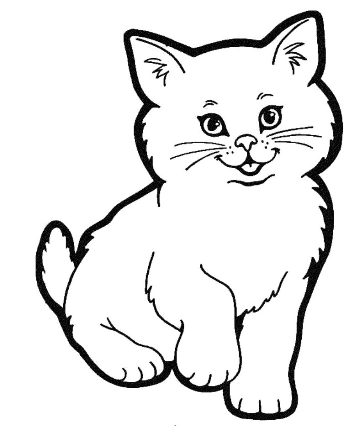 Easy Cat Face Coloring Coloring Pages