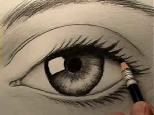 drawing of an anime and realistic eye step by step for beginners