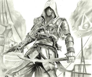 How to draw assassins creed black flag 4