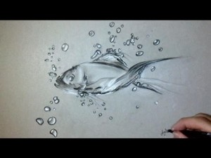 how to draw a fish in water 