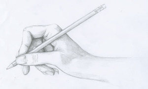 How to draw a hand holding a pencil