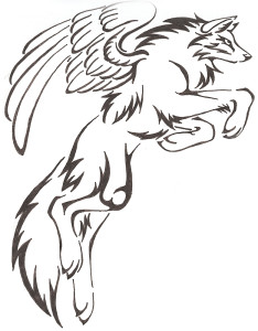 How to draw amazing cartoonish wolf with wings for beginners