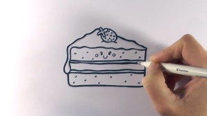 how to draw a cake for beginners